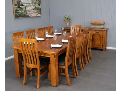 Woolshed 2400 11pce Dining Suite - Cushioned Chairs