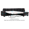 Avery Right Hand Facing Chaise Suite with Sofa Bed-Charcoal