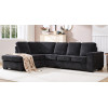 Avery Left Hand Facing Chaise Suite with Sofa Bed - Charcoal