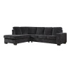 Avery Left Hand Facing Chaise Suite with Sofa Bed - Charcoal