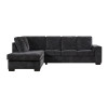 Avery Left Hand Facing Chaise Suite with Sofa Bed - Charcoal