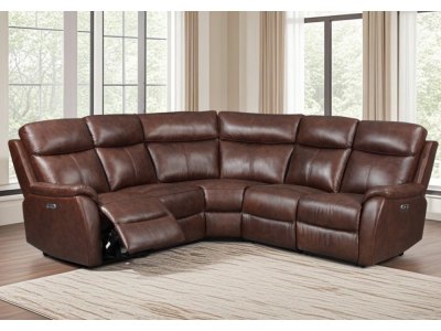 Tulsa Leather Corner Suite with Electric End Recliners