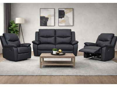 Millthorpe Leather 2 Seater + 2 Recliners Lounge Suite