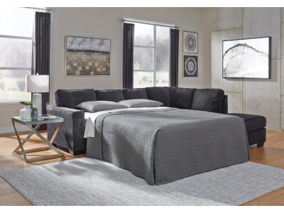 Bendigo RHF Chaise With Sofa Bed - Slate