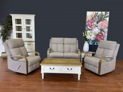 Mayford 2 Seater Twin Recliner + 2 Recliners Lounge Suite