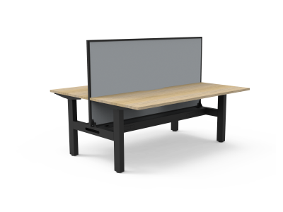 Boost Static Back to Back Workstation With Cable Tray & Screen - 1200mm