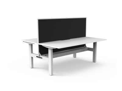 Boost Static Back to Back Workstation With Cable Tray & Screen - 1800mm