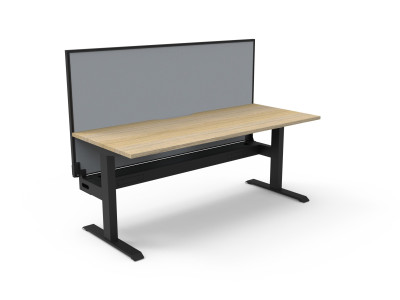 Boost Static Single Sided Workstation With Cable Tray & Screen - 1200mm x 750mm