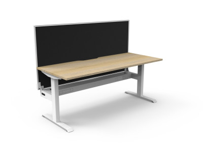 Boost Static Single Sided Workstation With Cable Tray & Screen - 1500mm x 750mm