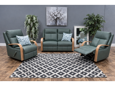 Ascot Leather 2 Seater + 2 Recliners Lounge Suite