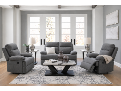 Bunbury 2 Seater + 2 Recliners Lounge Suite - Charcoal