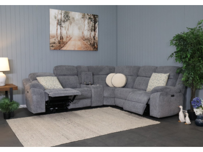 Coolabah Corner with Electric End Recliners Pewter