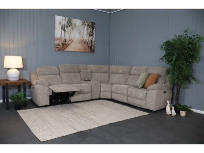 Coolabah Corner with Electric End Recliners Khaki