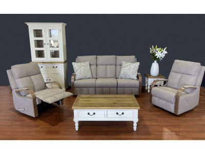 Mayford 3 Seater Twin Recliner + 2 Recliners Chairs Lounge 