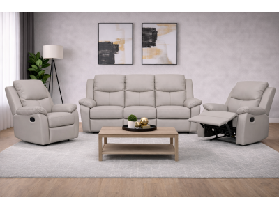 Millthorpe Leather 3 Seater + 2 Recliners Lounge Suite