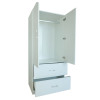 Wardrobe - White - 900mm wide 2 Door 2 Drawer