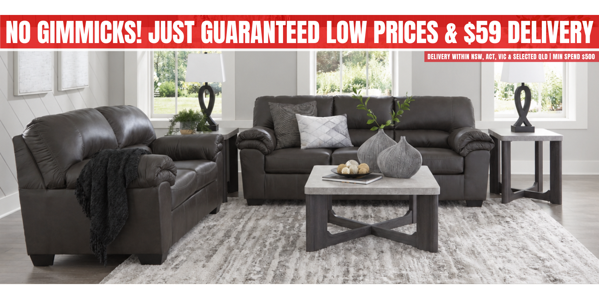 Texas 3 Seater + 2 Seater Suite Slate