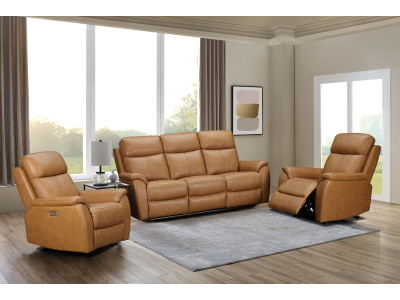 Tulsa Leather 3 Seater + 2 Electric Recliners Lounge Suite	