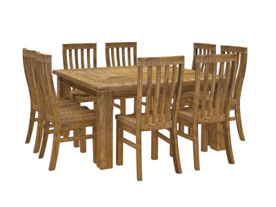 Woolshed 1500 9pce Dining Suite - Timber Chairs 